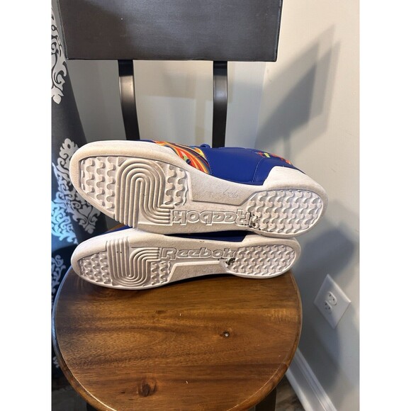 Reebok Workout Plus Mens Shoes Sz 12 Bright Blue Multi Color CN 7475 Retro Vibe - Picture 6 of 6
